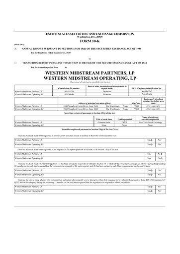Thumbnail Western Midstream
 10-K Annual Report 
