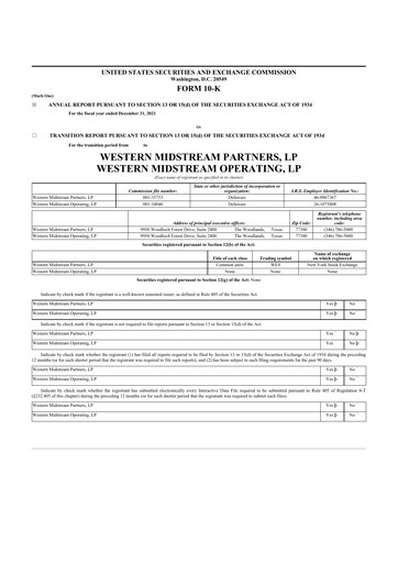 Thumbnail Western Midstream
 10-K Annual Report 
