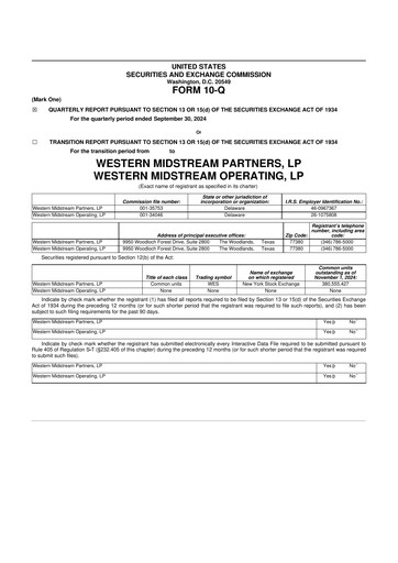 Thumbnail Western Midstream
 10-Q Quarterly Report FY 