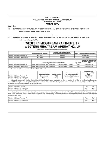 Thumbnail Western Midstream
 10-Q Quarterly Report FY 