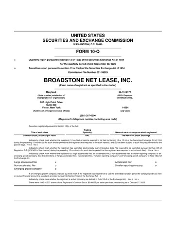 Thumbnail Broadstone Net Lease 10-Q Quarterly Report FY2025 