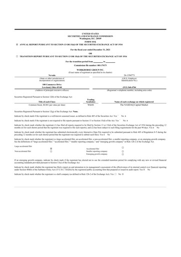 Thumbnail Workhorse Group
 10-K Annual Report 2021