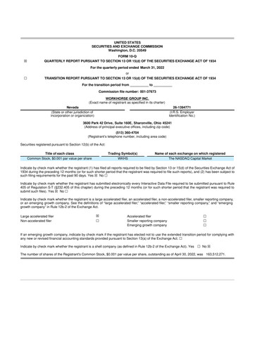 Thumbnail Workhorse Group
 10-Q Quarterly Report FY2022 