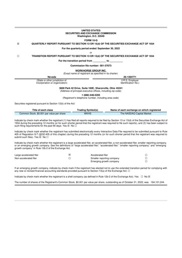 Thumbnail Workhorse Group
 10-Q Quarterly Report FY2022 