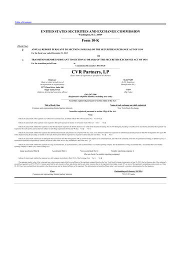 Thumbnail CVR Partners 10-K Annual Report 2013