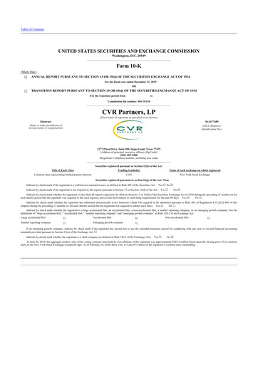 Thumbnail CVR Partners 10-K Annual Report 2019