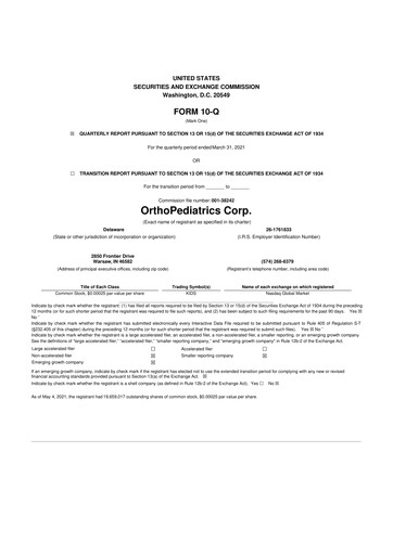 Thumbnail OrthoPediatrics 10-Q Quarterly Report FY2021 