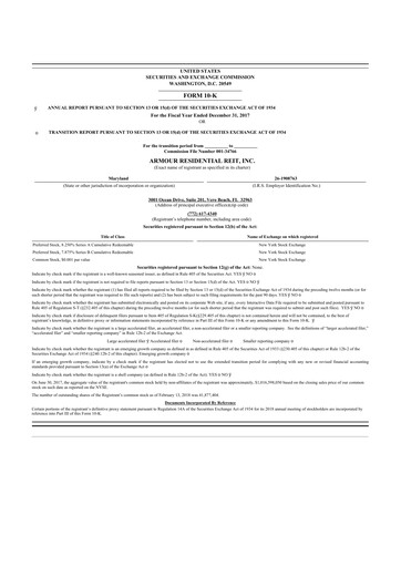 Thumbnail ARMOUR Residential REIT 10-K Annual Report 2017