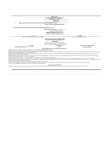 Thumbnail ARMOUR Residential REIT 10-K Annual Report 2021