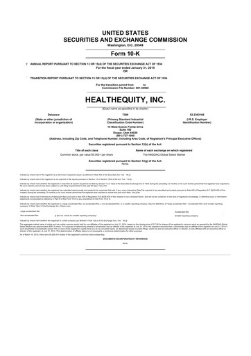 Thumbnail HealthEquity 10-K Annual Report 2015