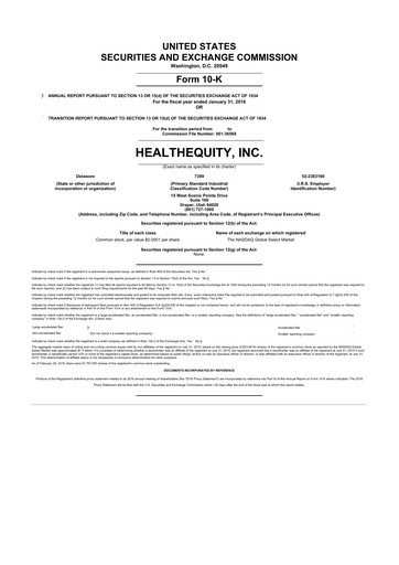 Thumbnail HealthEquity 10-K Annual Report 2016