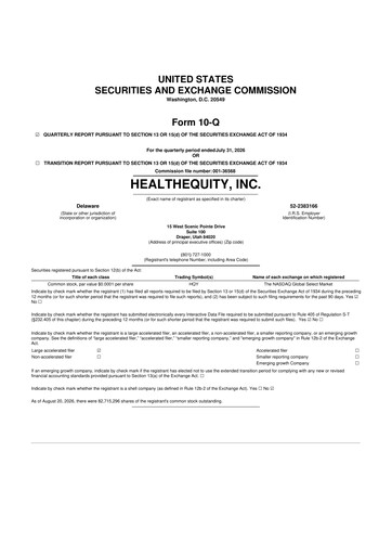 Thumbnail HealthEquity 10-Q Quarterly Report FY2027 Q2