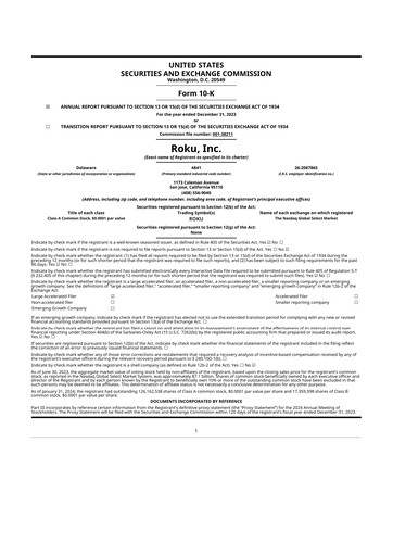 Thumbnail Roku 10-K Annual Report 2023