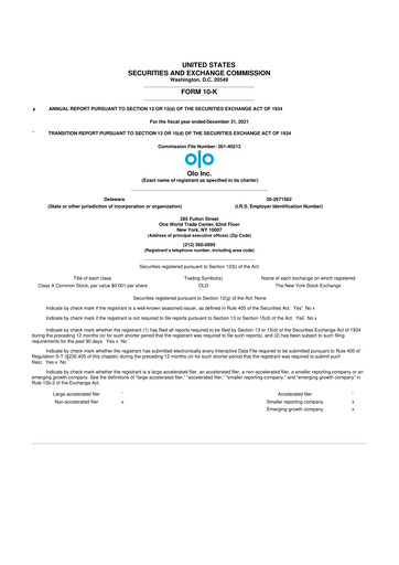 Miniature Olo Inc. 10-K Rapport annuel 2021