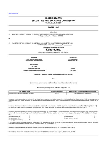 Thumbnail Kaltura 10-Q Quarterly Report FY2025 