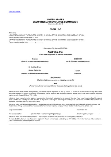 Thumbnail AppFolio
 10-Q Quarterly Report FY2015 