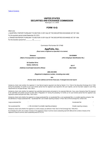 Thumbnail AppFolio
 10-Q Quarterly Report FY2015 