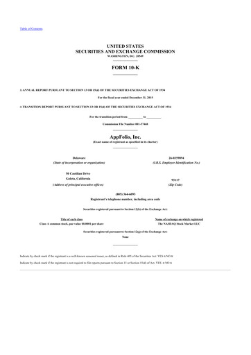 Vorschaubild AppFolio
 10-K Jahresbericht 2015