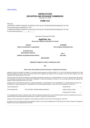 Thumbnail AppFolio
 10-Q Quarterly Report FY2017 
