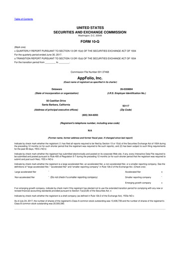 Thumbnail AppFolio
 10-Q Quarterly Report FY2017 
