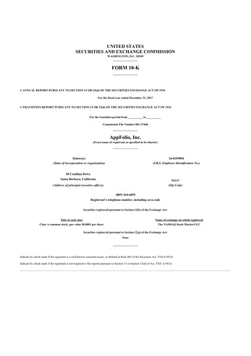 Vorschaubild AppFolio
 10-K Jahresbericht 2017