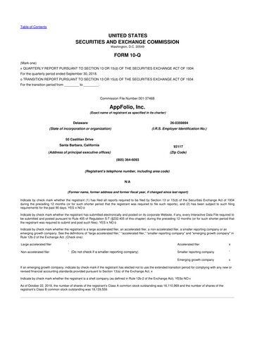 Thumbnail AppFolio
 10-Q Quarterly Report FY2018 