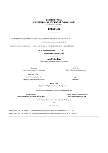 Vorschaubild AppFolio
 10-K Jahresbericht 2018