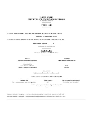 Vorschaubild AppFolio
 10-K Jahresbericht 2019