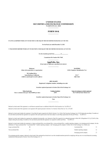 Vorschaubild AppFolio
 10-K Jahresbericht 2021