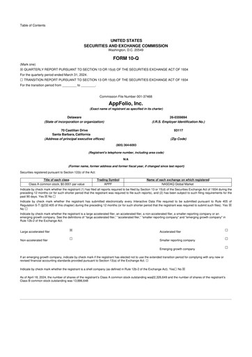 Thumbnail AppFolio
 10-Q Quarterly Report FY2024 