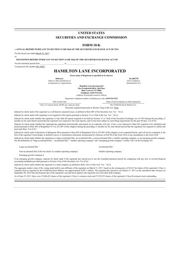 Vorschaubild Hamilton Lane 10-K Jahresbericht 