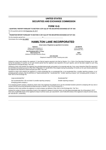 Thumbnail Hamilton Lane 10-Q Quarterly Report FY2018 