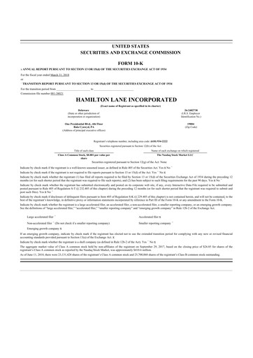 Vorschaubild Hamilton Lane 10-K Jahresbericht 2018