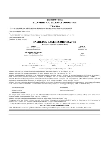 Vorschaubild Hamilton Lane 10-K Jahresbericht 2019