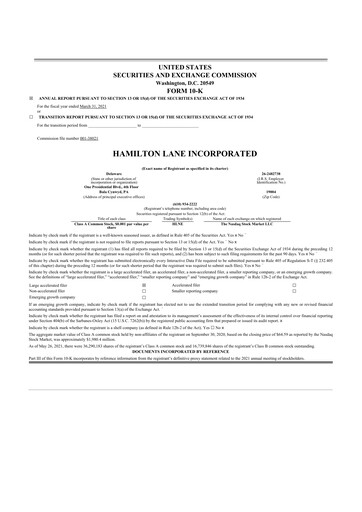 Vorschaubild Hamilton Lane 10-K Jahresbericht 2021