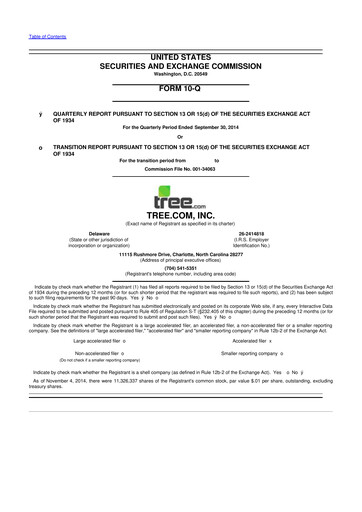 Vorschaubild LendingTree 10-Q Quartalsbericht 2014 