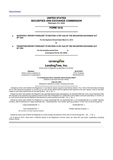 Vorschaubild LendingTree 10-Q Quartalsbericht 2015 