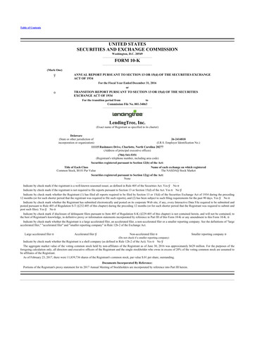 Thumbnail LendingTree 10-K Annual Report 2016