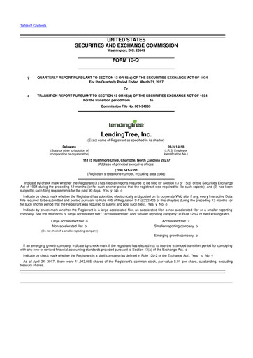 Vorschaubild LendingTree 10-Q Quartalsbericht 2017 