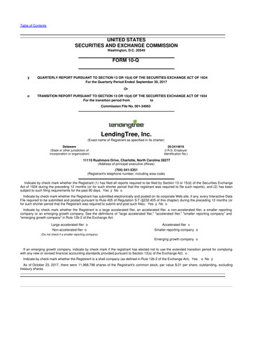 Vorschaubild LendingTree 10-Q Quartalsbericht 2017 