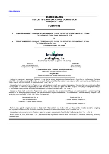 Vorschaubild LendingTree 10-Q Quartalsbericht 2018 