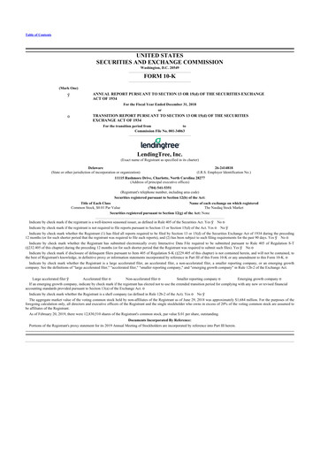 Thumbnail LendingTree 10-K Annual Report 2018