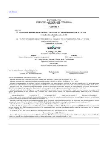 Thumbnail LendingTree 10-K Annual Report 2020