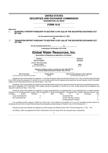 Thumbnail Global Water Resources 10-Q Quarterly Report FY2023 