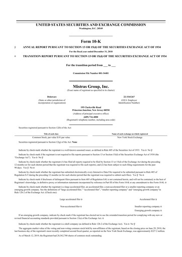 Thumbnail MISTRAS Group
 10-K Annual Report 2018