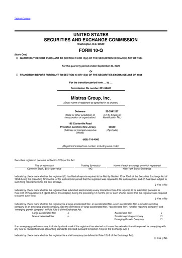 Thumbnail MISTRAS Group
 10-Q Quarterly Report FY2020 