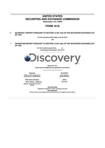 Thumbnail Warner Bros. Discovery 10-Q Quarterly Report FY2019 