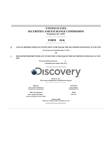 Thumbnail Warner Bros. Discovery 10-K Annual Report 2019