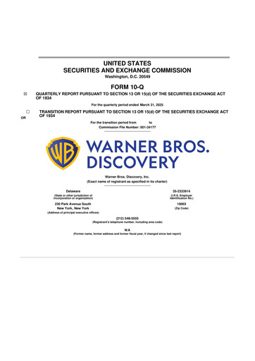 Thumbnail Warner Bros. Discovery 10-Q Quarterly Report FY2025 