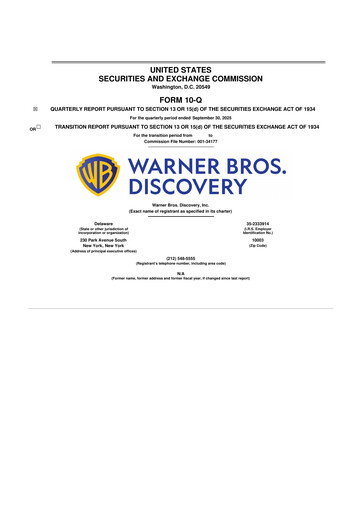 Thumbnail Warner Bros. Discovery 10-Q Quarterly Report FY2025 